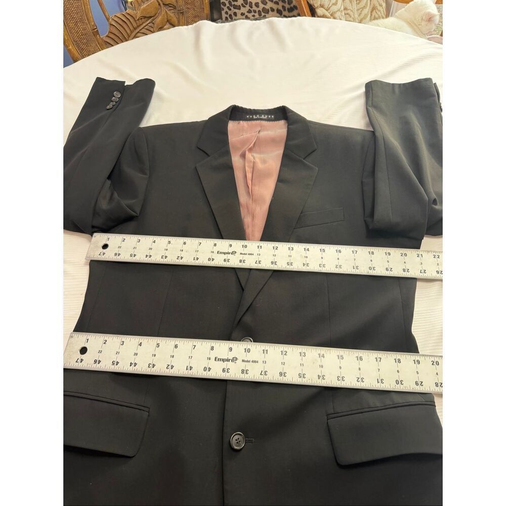 Hugo Boss Bowie Star Black 2 Button Wool Blazer Size 42R - Picture 2 of 11